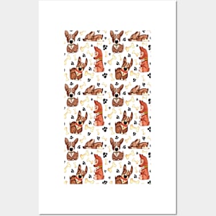 Cute Dog Pattern Gift Posters and Art